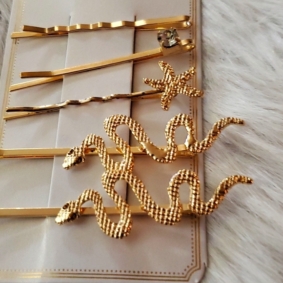 Gold Snake hair pin set - Picture 3 of 3
